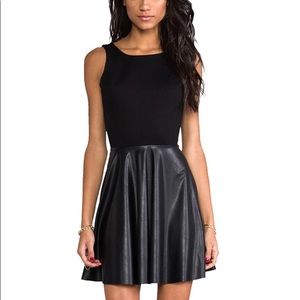 Amanda Uprichard Faux Leather Skater Dress